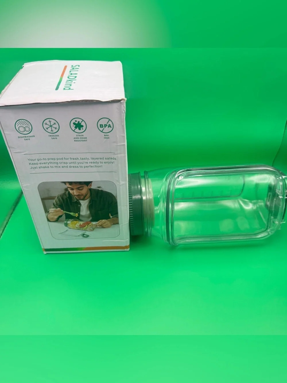 NEW Salad Pod Lunch Container BPA free Work School Travel Portable SALADkind
